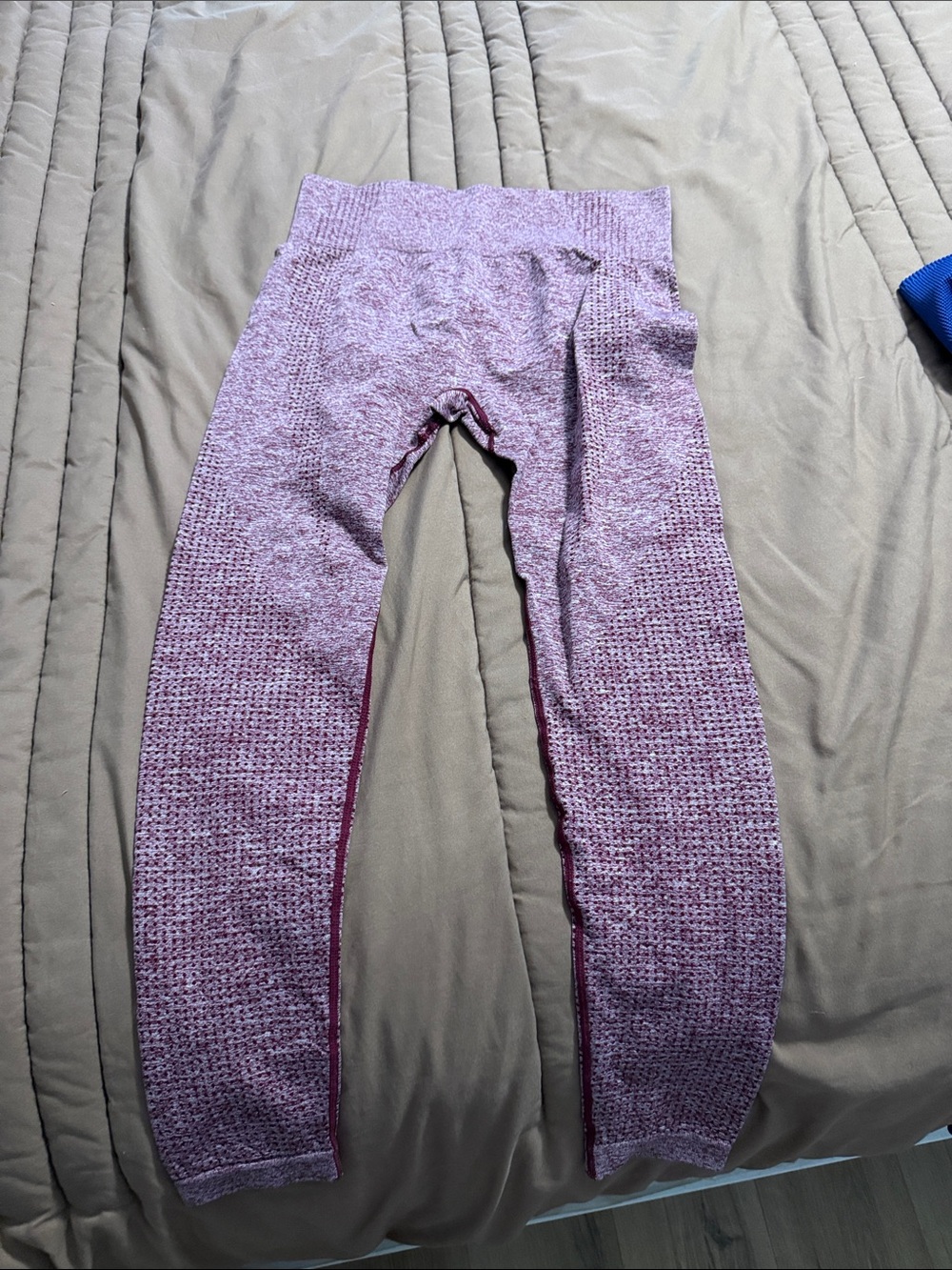 Girls' Purple Seamless Knit Leggings